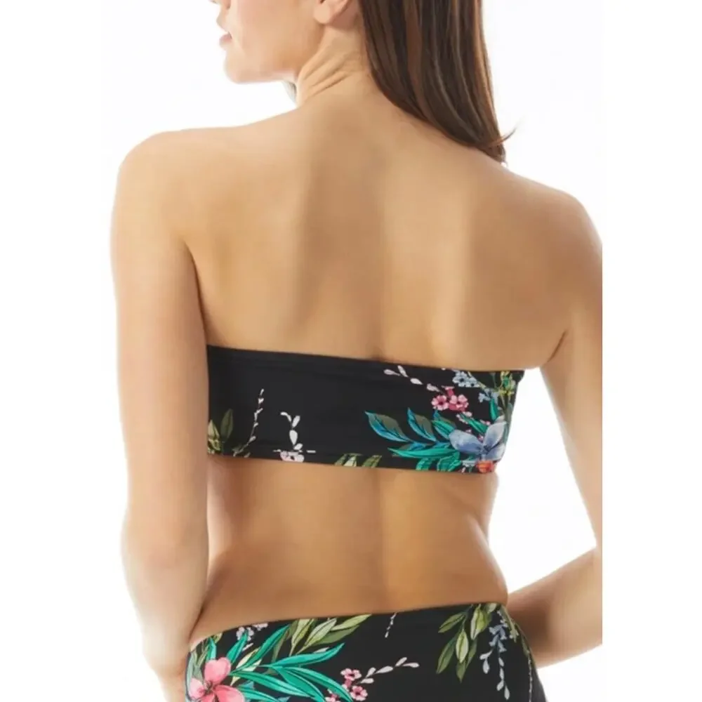Vince Camuto Pacific Grove Front to Back Bandeau Bikini Top in Black M NWT